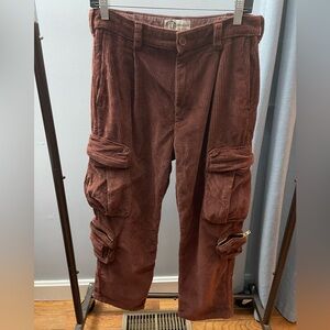 American Eagle Outfitters Men's Corduroy Cargo Pants - Rust